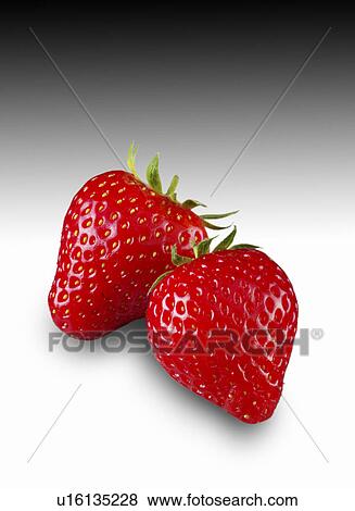 Stock Photo - Two strawberries on graduated. Fotosearch