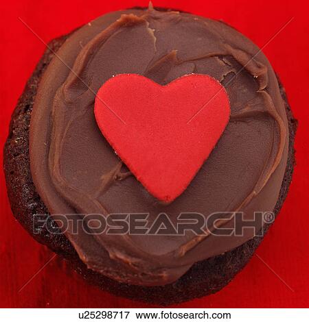 Stock Photo - Valentines Chocolate cup cake. Fotosearch