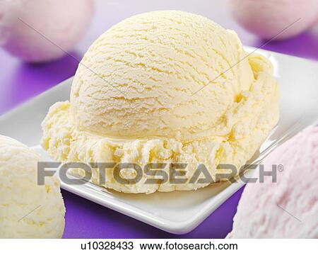 Stock Image - Vanilla Ice Cream Scoop - Non Exclusive. Fotosearch