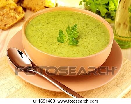 Stock Image - Watercress Soup - Non Exclusive. Fotosearch