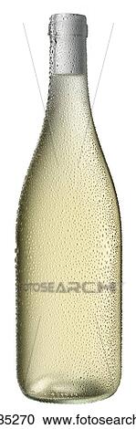Stock Image - White Wine Bottle on White - Non Exclusive. Fotosearch