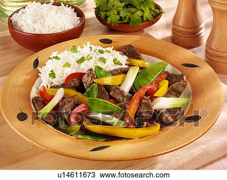 Stock Image - Beef And Vegetable Stir Fry - Non Exclusive. Fotosearch