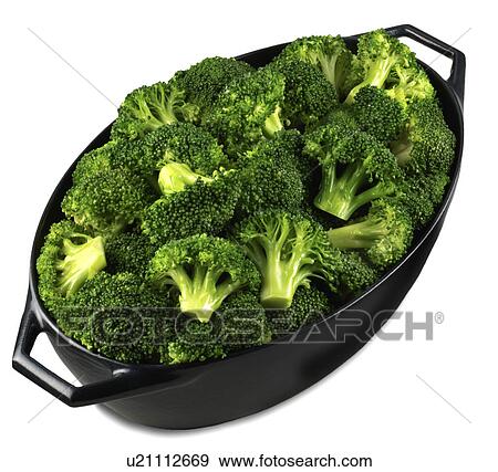 Broccoli, black pan View Large Photo Image Stock Photo - Broccoli, black pan. Fotosearch