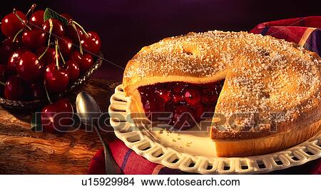 Cherry pie, deep filled View Large Photo Image Picture - Cherry pie, deep filled. Fotosearch