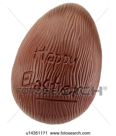 Stock Image - Chocolate Easter Egg on White - Non Exclusive. Fotosearch