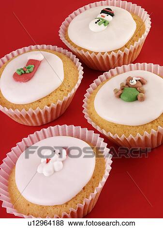 Stock Photo - Christmas Cupcakes - Non Exclusive. Fotosearch