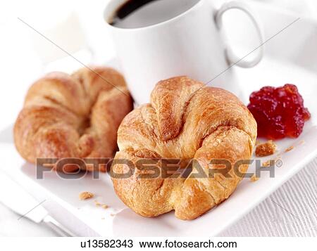 Stock Image - Coffee And Croissants - Non Exclusive. Fotosearch