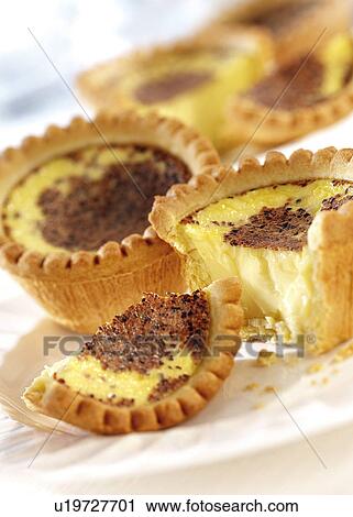 Stock Image - Custard tarts. Fotosearch