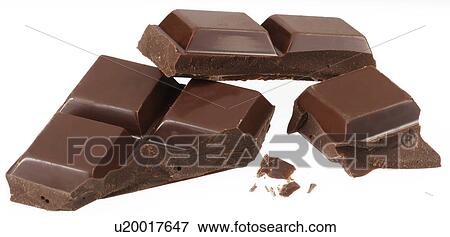 Stock Photo - Dark Chocolate on White - Non Exclusive. Fotosearch