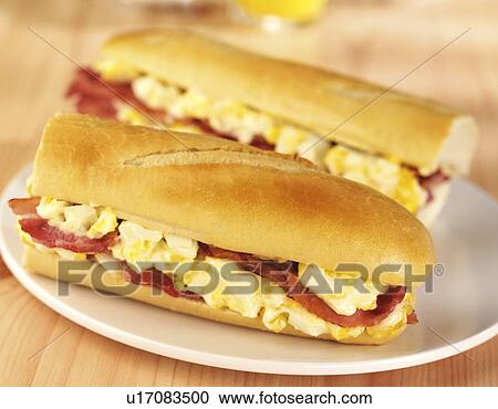 Stock Image - Egg And Bacon Sandwich - Non Exclusive. Fotosearch