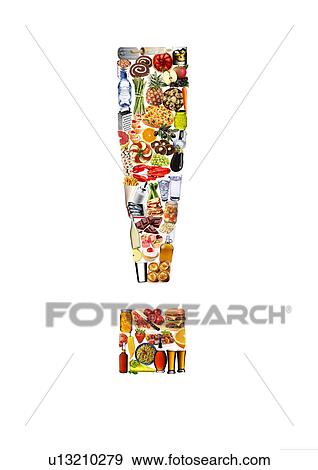 Foodfont Exclamation Mark on White - Non Exclusive View Large Photo Image Stock Photo - Foodfont Exclamation Mark on White - Non Exclusive. Fotosearch