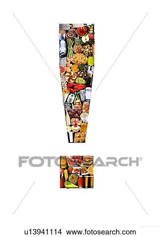 Foodfont Exclamation Mark Symbol on Black And White - Non Exclusive View Large Photo Image Picture - Foodfont Exclamation Mark Symbol on Black And White - Non Exclusive. Fotosearch