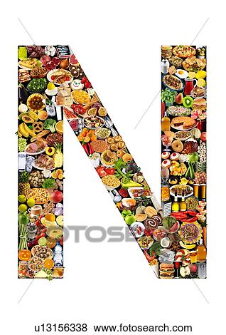 Foodfont Letter n on Black And White - Non Exclusive View Large Photo Image Stock Photo - Foodfont Letter n on Black And White - Non Exclusive. Fotosearch