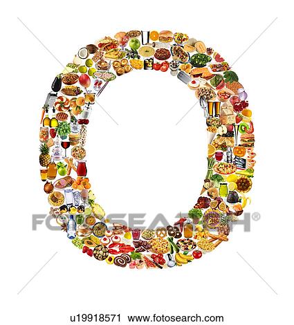Stock Image - Foodfont Letter o on White - Non Exclusive. Fotosearch