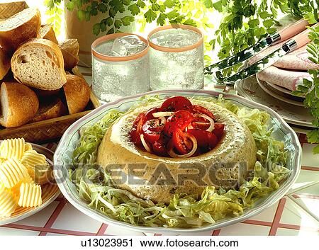 Stock Image - Galatine and salad. Fotosearch