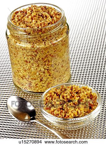 Picture - Grain Mustard With Horseradish Without Label- Non Exclusive. Fotosearch