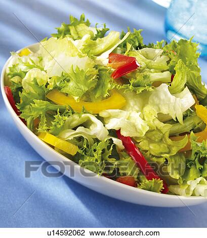 Stock Image - Green Salad And Peppers - Non Exclusive. Fotosearch