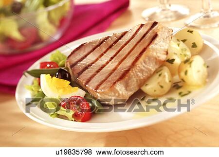 Grilled Tuna Steak - Non Exclusive View Large Photo Image Stock Photo - Grilled Tuna Steak - Non Exclusive. Fotosearch