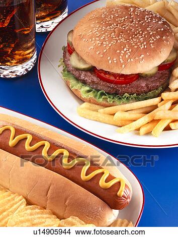 Hamburger Cola And Hotdog - Non Exclusive View Large Photo Image Picture - Hamburger Cola And Hotdog - Non Exclusive. Fotosearch
