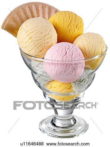 Ice Cream Scoop Sundae With Wafer on White - Non Exclusive View Large Photo Image Stock Photo - Ice Cream Scoop Sundae With Wafer on White - Non Exclusive. Fotosearch