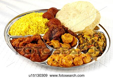 Stock Photo - Indian Thali on White - Non Exclusive. Fotosearch