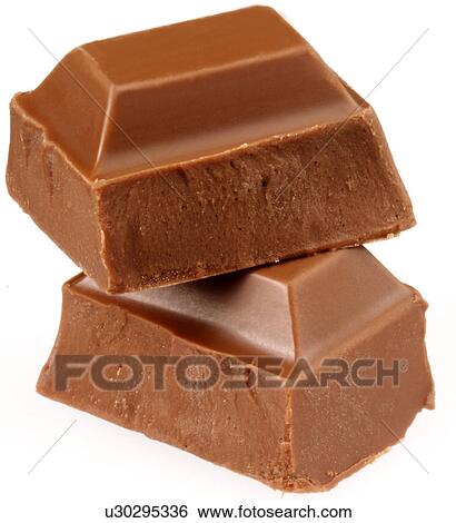 Stock Photograph - Milk Chocolate on White - Non Exclusive. Fotosearch