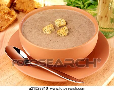 Stock Photograph - Mushroom Soup - Non Exclusive. Fotosearch