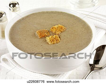 Stock Photograph - Mushroom Soup - Non Exclusive. Fotosearch