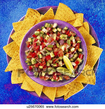 Stock Photography - Nachos ans Salsa. Fotosearch