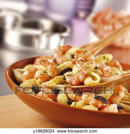 Picture - Pasta And Prawns - Non Exclusive. Fotosearch
