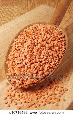 Stock Image - Red Split Lentils. Fotosearch