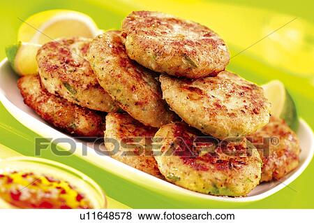 Stock Photo - Salmon Fishcakes. Fotosearch