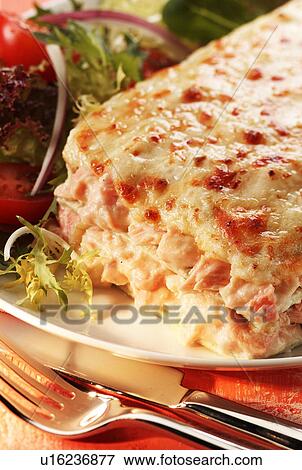 Salmon lasagne View Large Photo Image Stock Photo - Salmon lasagne. Fotosearch