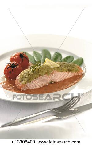 salmon with herb crust View Large Photo Image Stock Image - salmon with herb crust. Fotosearch