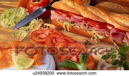 Sandwich and ingredients View Large Photo Image Stock Image - Sandwich and ingredients. Fotosearch