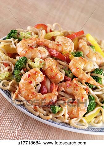Shrimp / Prawn Noodles - Non Exclusive View Large Photo Image Picture - Shrimp / Prawn Noodles - Non Exclusive. Fotosearch