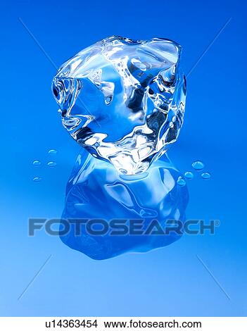 Single blue ice cube View Large Photo Image Picture - Single blue ice cube. Fotosearch