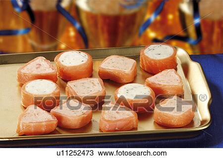 smoked salmon rolls View Large Photo Image Stock Image - smoked salmon rolls. Fotosearch