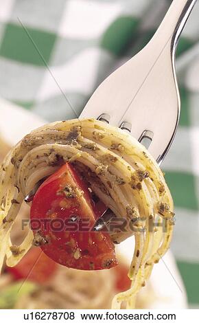 Stock Photo - spaghetti on fork. Fotosearch