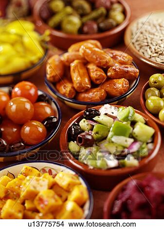 Spanish Tapas Selection - Non Exclusive View Large Photo Image Picture - Spanish Tapas Selection - Non Exclusive. Fotosearch