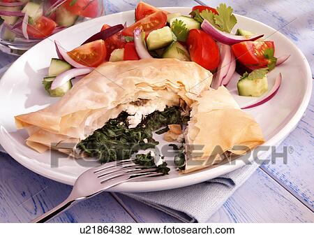 Spinach And Ricotta Filo Pastry Parcels - Non Exclusive View Large Photo Image Stock Image - Spinach And Ricotta Filo Pastry Parcels - Non Exclusive. Fotosearch