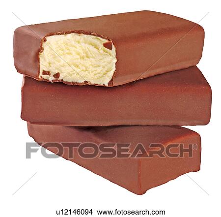 Picture - Stack Of Chocolate Coated Ice Cream Bars. Fotosearch