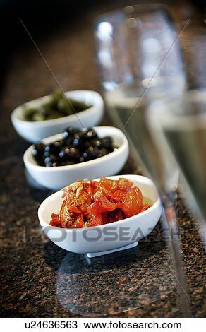Tapas and champagne flutes View Large Photo Image Stock Image - Tapas and champagne flutes. Fotosearch