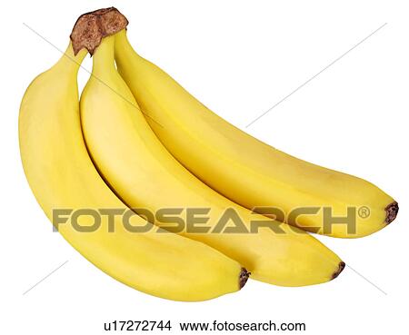 Picture - Three Bananas on White - Non Exclusive. Fotosearch
