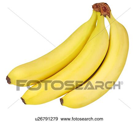 Stock Photo - Three Bananas on White - Non Exclusive. Fotosearch