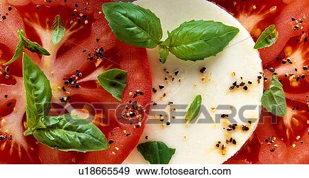Stock Photo - Tomato and mozzarella salad. Fotosearch