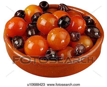 Tomato and Olives in Dish - Non Exclusive View Large Photo Image Stock Image - Tomato and Olives in Dish - Non Exclusive. Fotosearch