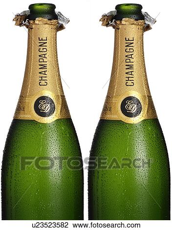 Two Champagne Bottles on White - Non Exclusive View Large Photo Image Stock Image - Two Champagne Bottles on White - Non Exclusive. Fotosearch