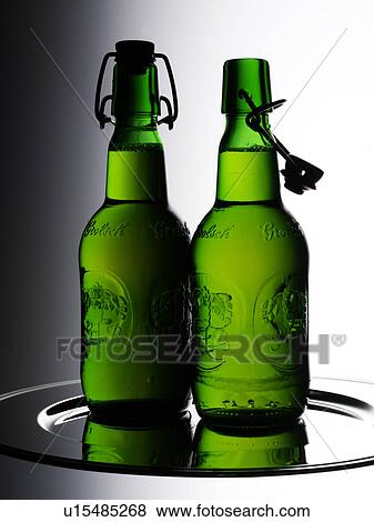 Stock Photo - Two Dutch Beer Bottles - Non Exclusive. Fotosearch