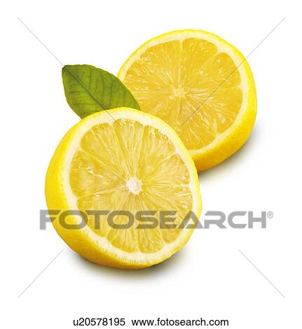 Stock Photography - Two Lemons On White- Non Exclusive. Fotosearch
